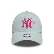 New Era Womens 9Forty MLB Denim Icon New York Yankees Pale Blue