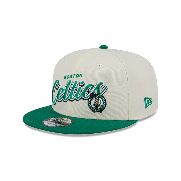 New Era 9Fifty NBA 2-Tone Script Boston Celtics Chrome White