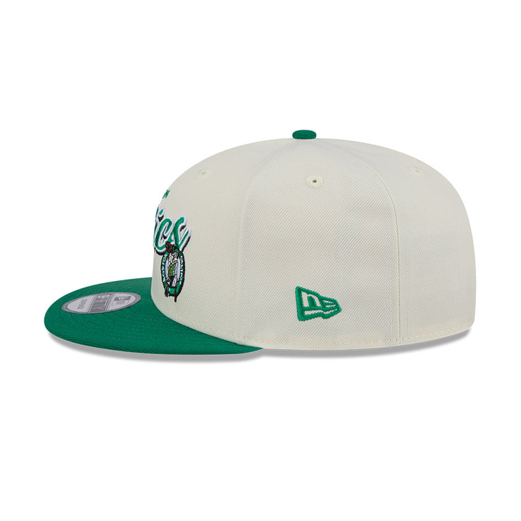 New Era 9Fifty NBA 2-Tone Script Boston Celtics Chrome White