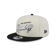 New Era 9Fifty NBA 2-Tone Script San Antonio Spurs Chrome White