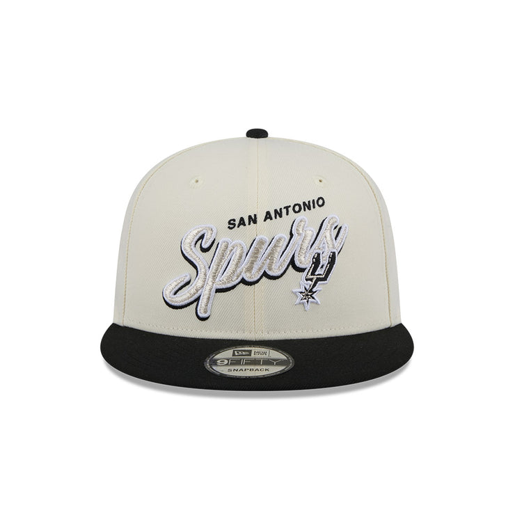 New Era 9Fifty NBA 2-Tone Script San Antonio Spurs Chrome White