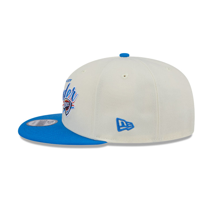 New Era 9Fifty NBA 2-Tone Script Oklahoma City Thunder Chrome White