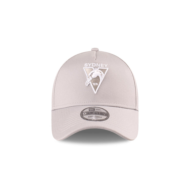 New Era 9Forty A-Frame AFL 2025 Supporter Grey White Sydney Swans