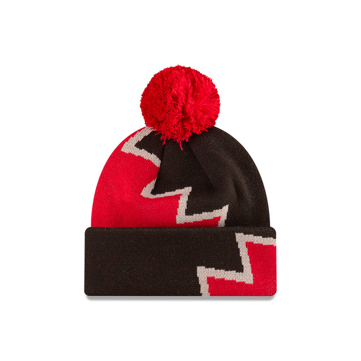 New Era Beanie AFL 2025 Supporter Zig Zag Team Essendon Bombers