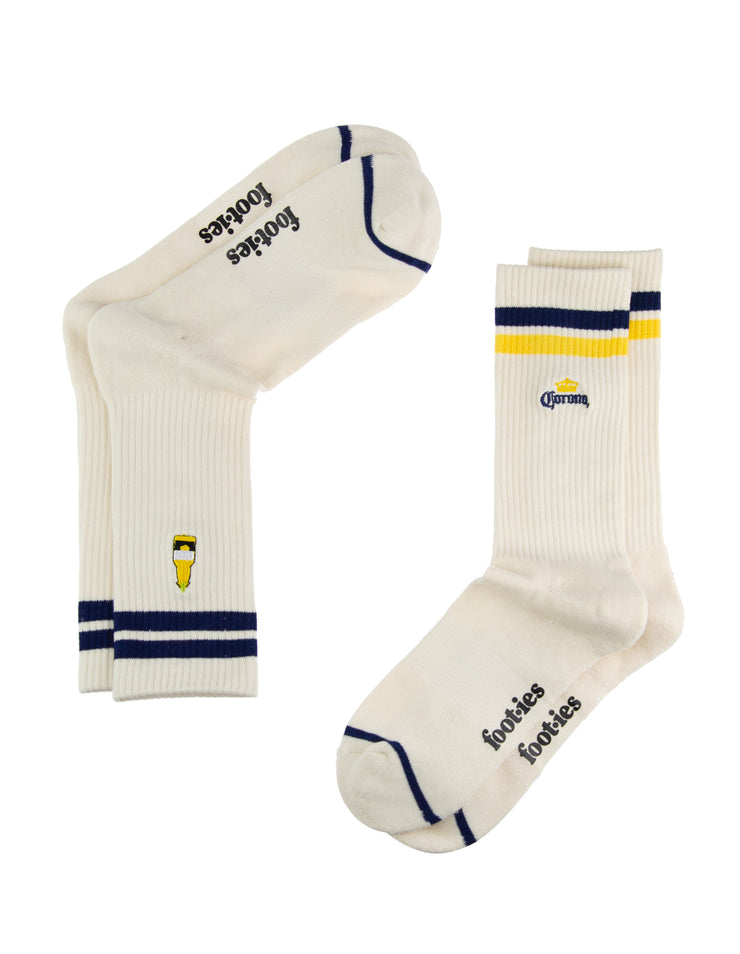 Foot-ies Corona Retro Sneaker Sock 2 Pack Cream