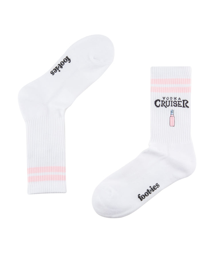 Foot-ies Vodka Cruiser Lush Embroidery Sneaker Sock 2 Pack Light Pink/White