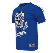 Pro Standard MLB Sugar Skull Stripped Tee Los Angeles Dodgers Royal Blue