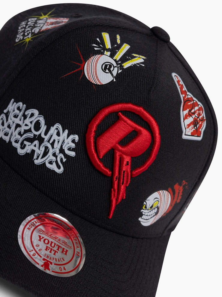 Mitchell & Ness BBL Youth Patch Pinch Panel Melbourne Renegades Black