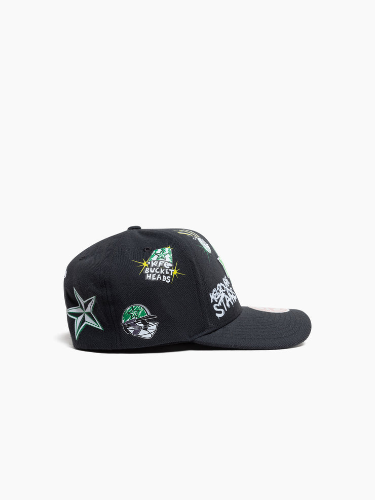 Mitchell & Ness BBL Patch Pinch Panel Melbourne Stars Black