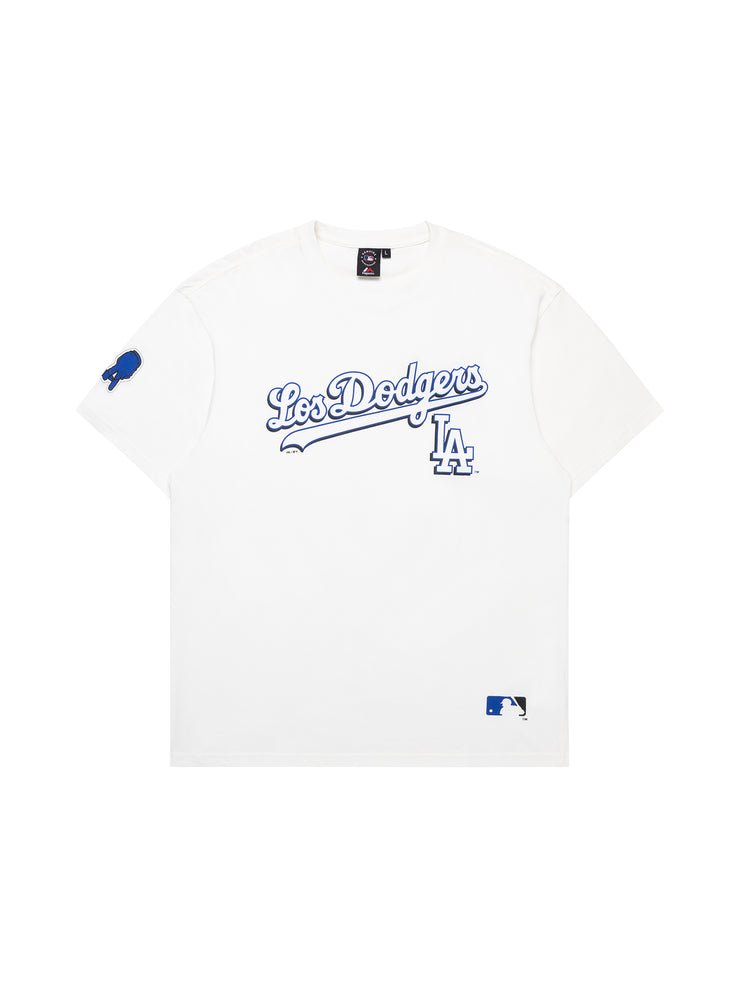 Majestic MLB City Connect Shadow Pop Tee Los Angeles Dodgers Vintage White