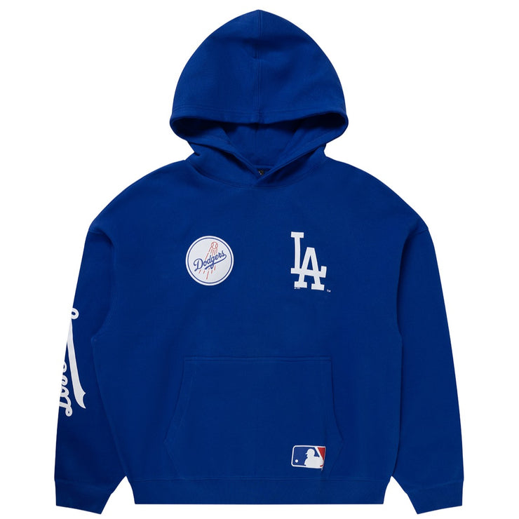 Majestic MLB Crest Patch Hoodie Los Angeles Dodgers Surf The Web