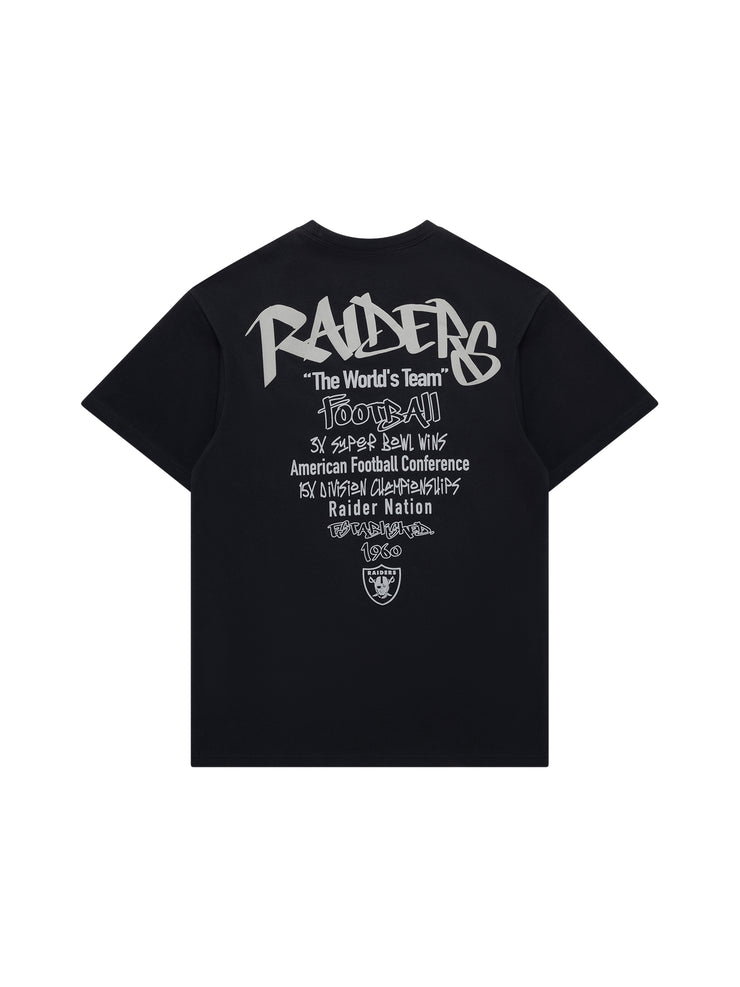 Majestic NFL Brush Logo Tee Las Vegas Raiders Faded Black