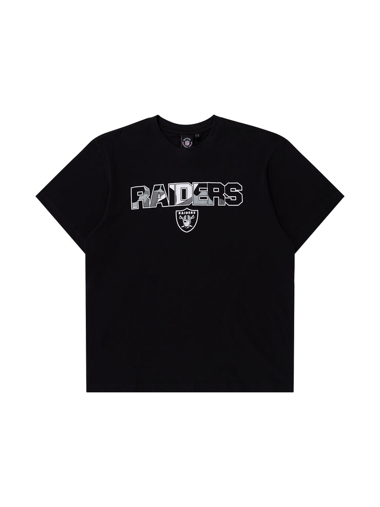 Majestic NFL Camo Logo Tee Las Vegas Raiders Faded Black