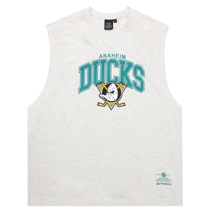 Majestic NHL Logo Arch Muscle Tank Anaheim Ducks Silver Marle