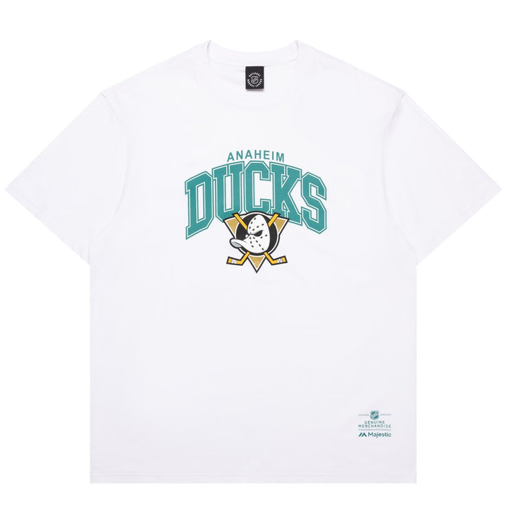 Majestic NHL Logo Arch Tee Anaheim Ducks White