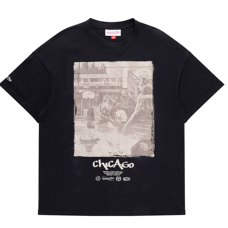 Mitchell & Ness NBA Court Tee Chicago Bulls Faded Black