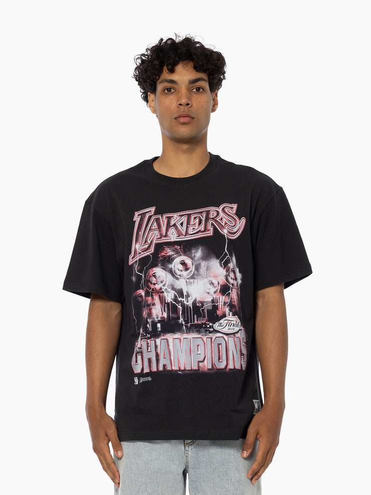 Mitchell & Ness NBA Skyline Champs Tee Los Angeles Lakers Faded Black