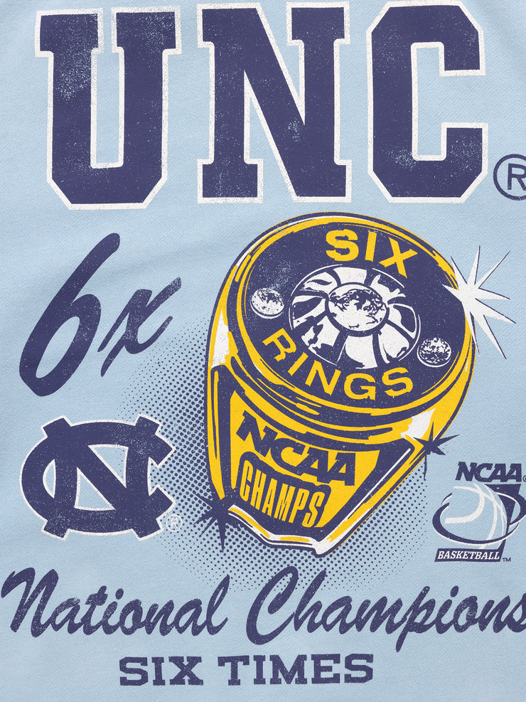 Mitchell & Ness NCAA 6X Champs Crew North Carolina Tar Heels Blue