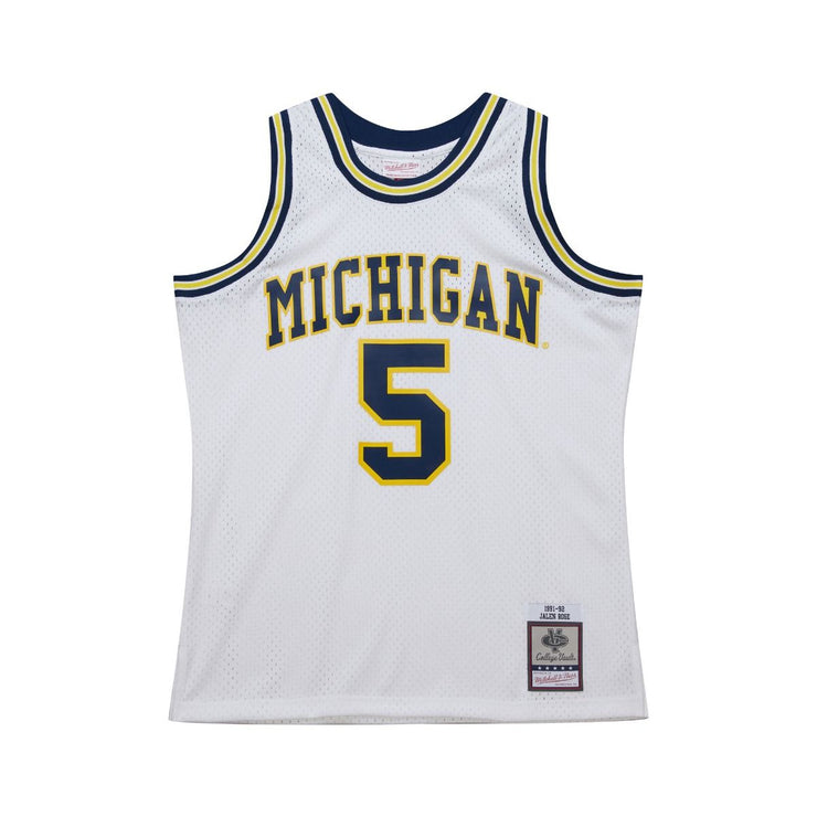 Mitchell & Ness NCAA Swingman Jersey Michigan Wolverines Jalen Rose 5 91-92 White