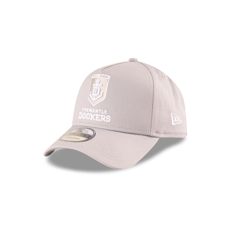 New Era 9Forty A-Frame AFL 2025 Supporter Grey White Fremantle Dockers