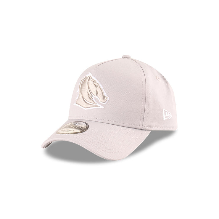 New Era 9Forty A-Frame NRL 2025 Supporter Grey White Brisbane Broncos