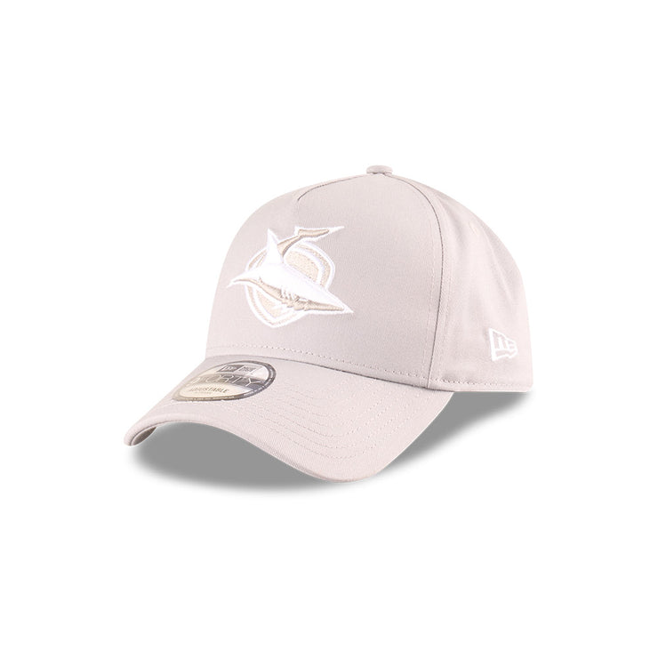 New Era 9Forty A-Frame NRL 2025 Supporter Grey White Cronulla Sutherland Sharks