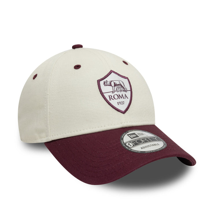 New Era 9Forty Contrast Visor AS Roma Ivory Maroon