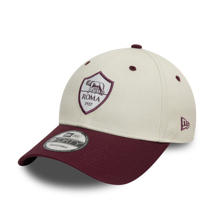 New Era 9Forty Contrast Visor AS Roma Ivory Maroon