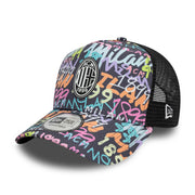 New Era 9Forty E-Frame Trucker Graffiti AOP AC Milan Black