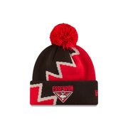 New Era Beanie AFL 2025 Supporter Zig Zag Team Essendon Bombers