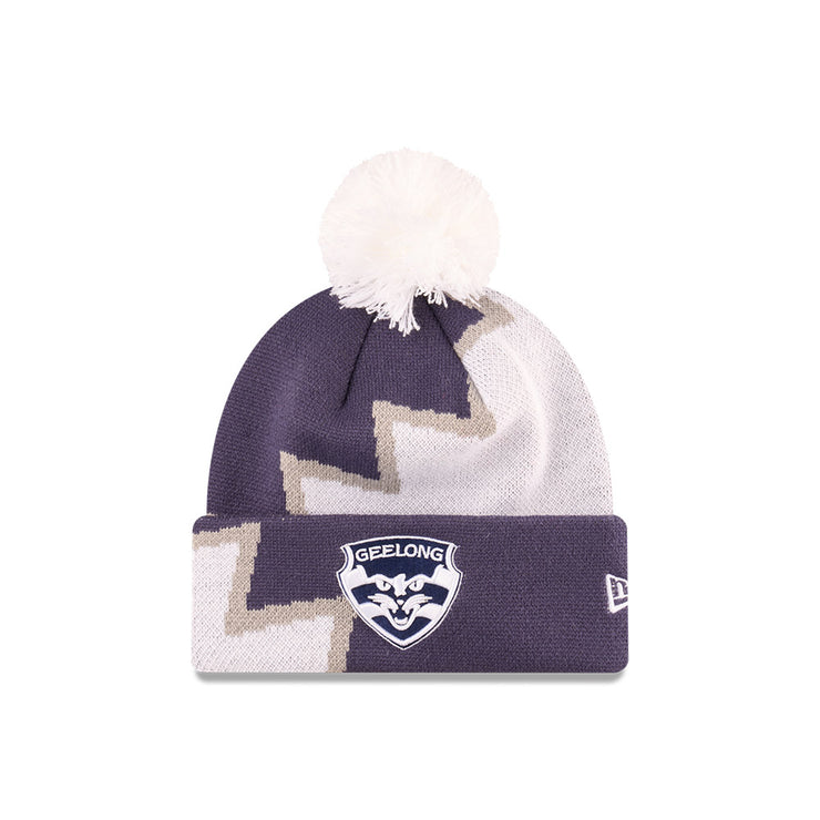 New Era Beanie AFL 2025 Supporter Zig Zag Team Geelong Cats