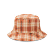 New Era Bucket Reversible Plaid Mid Washed Denim Wheat