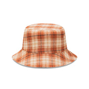 New Era Bucket Reversible Plaid Mid Washed Denim Wheat