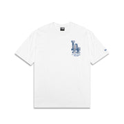 New Era MLB Denim & Plaid T-Shirt Los Angeles Dodgers White