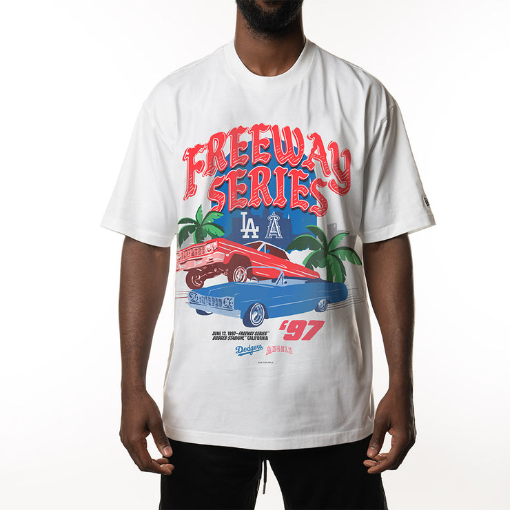 New Era MLB Freeway Series Oversize Tee Los Angeles Dodgers X Los Angeles Angels White