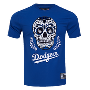 Pro Standard MLB Sugar Skull Stripped Tee Los Angeles Dodgers Royal Blue