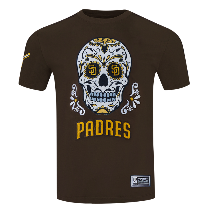 Pro Standard MLB Sugar Skull Stripped Tee San Diego Padres Brown