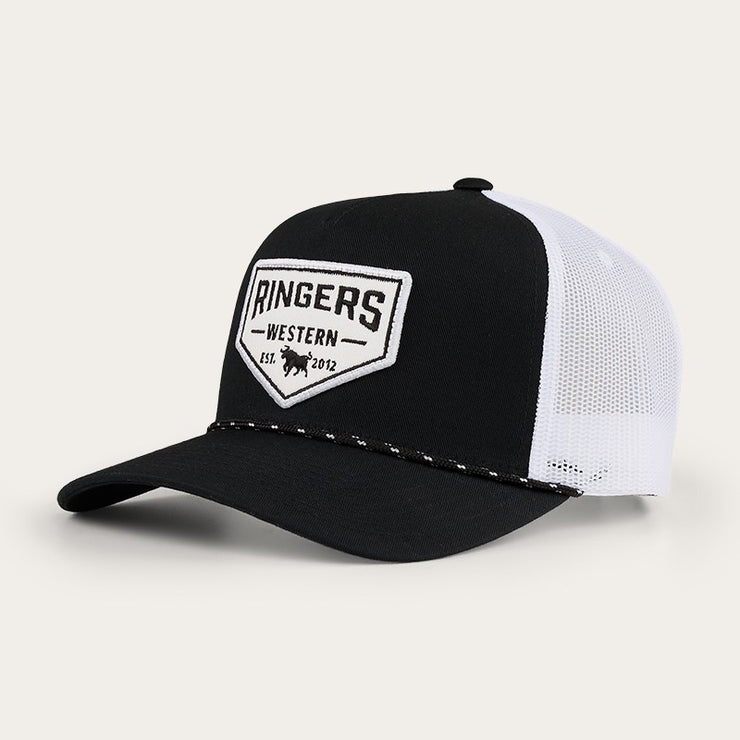 Ringers Western Garage Trucker Cap Black with White Print