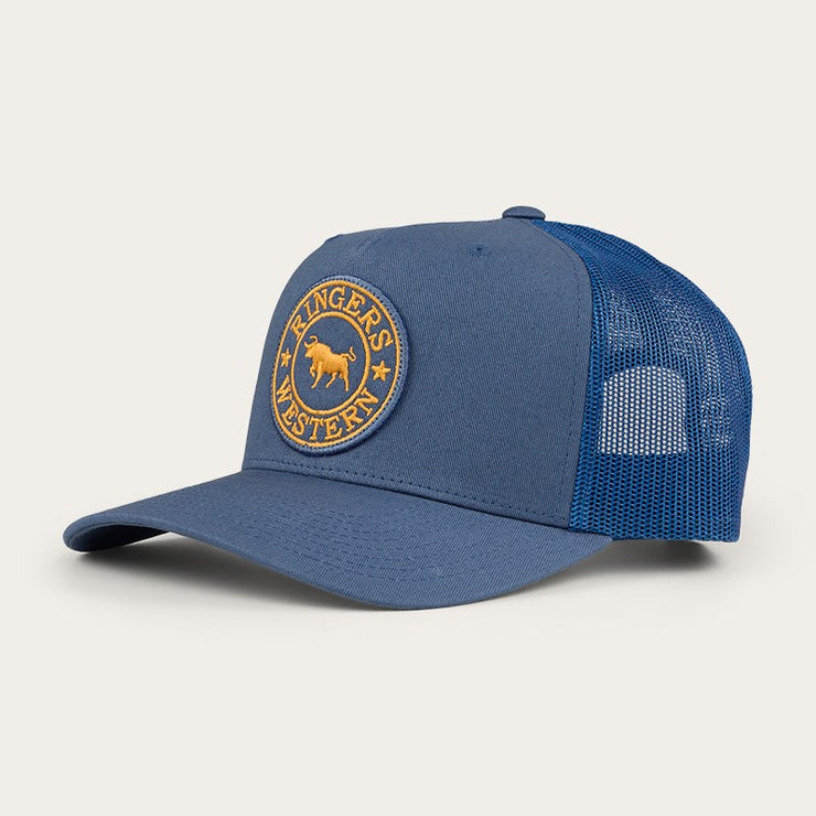 Ringers Western Signature Bull Trucker Cap Yale Blue Gold