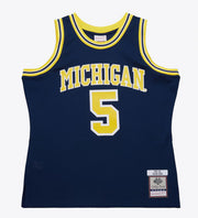 Mitchell & Ness NCAA Swingman Jersey University Of Michigan Jalen Rose #5 1991 Blue