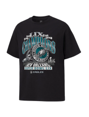 Majestic NFL Super Bowl LIX Champs Vintage T-Shirt Philadelphia Eagles Black