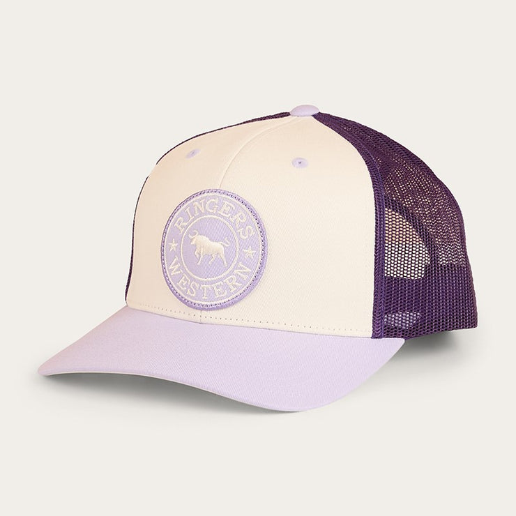 Ringers Western Tara Ponytail Trucker Cap Off White/Lavender